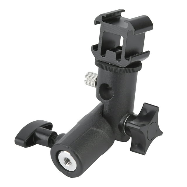 Soporte de Adaptador de Montaje de Zapata Triple Giratorio Para Soporte de Soporte de Luz de Flash