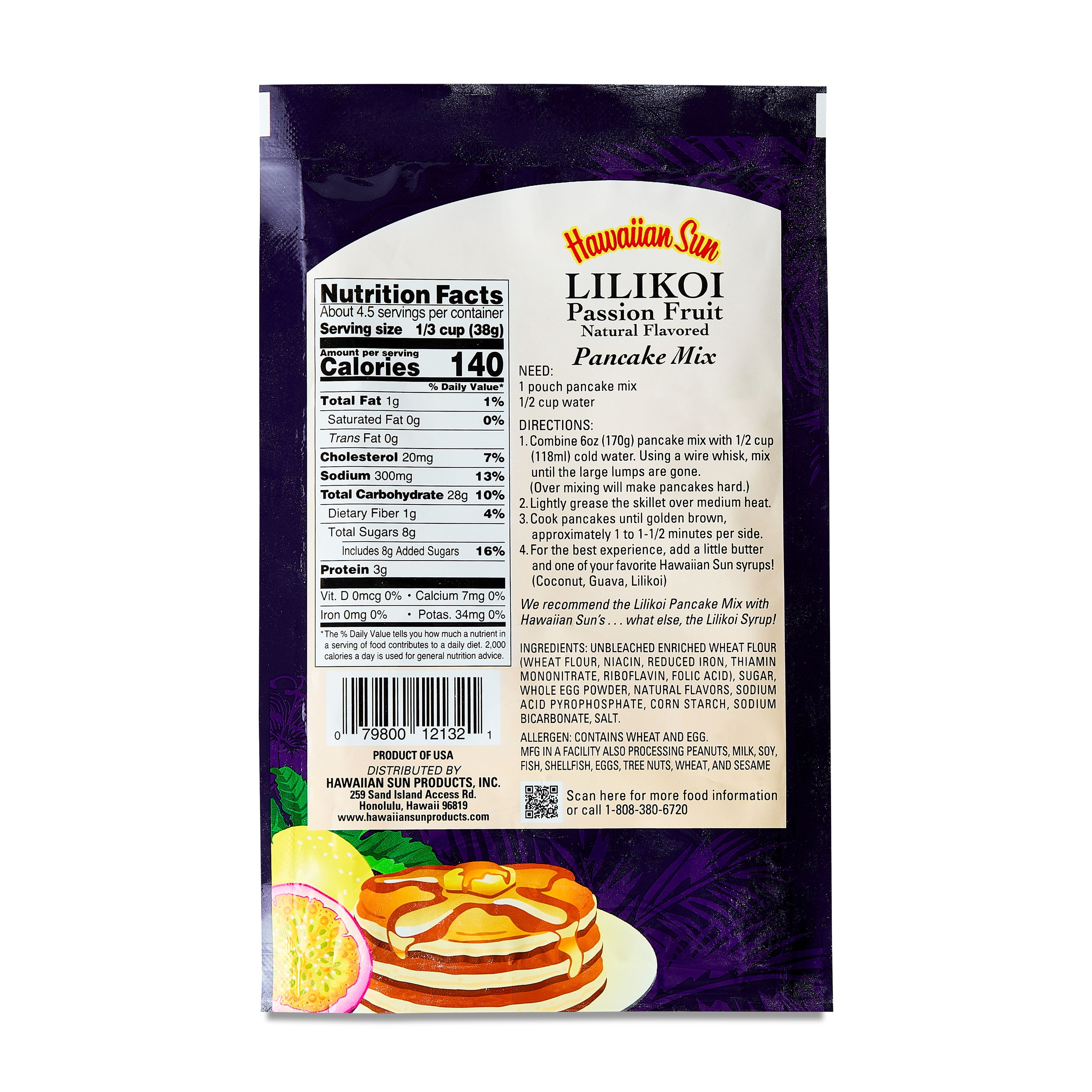 Hawaiian Lilikoi Passion Fruit Pancake Mix From Hawaii