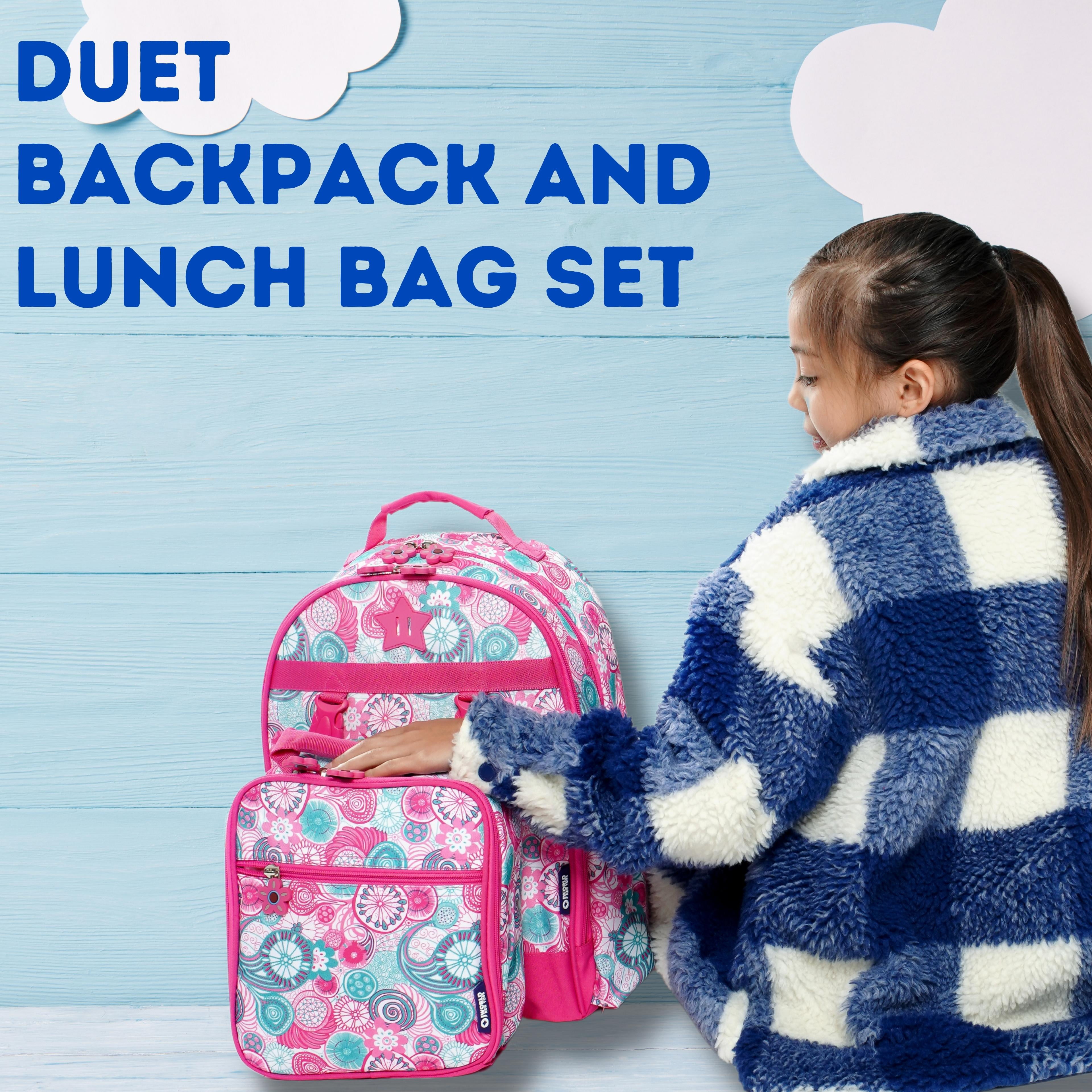 DWONDFORT Fashion Backpack Combination with Lunch Bag Pencil Bag Travel Schoolbag (BACKPACK-2)