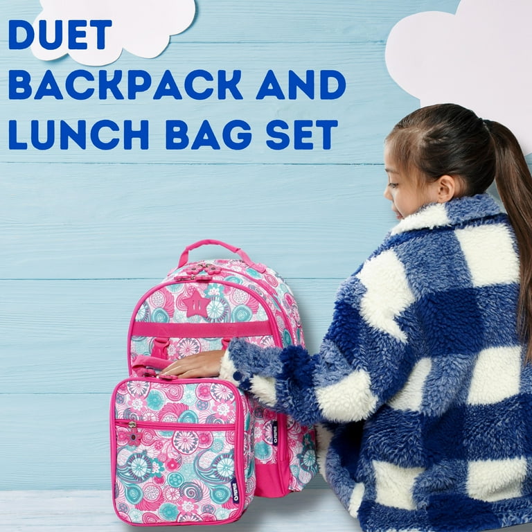 J World New York Duet Baseball Kids Backpack and Lunch Bag Set - Blue - Polyester