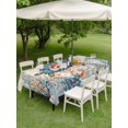 thumbnail image 5 of Outdoor Tablecloth with Umbrella Hole, Ocean Turtle Spillproof Waterproof Outdoor Table Cover, Coastal Nautical Coral Starfish Blue Patio Tablecloths for Party Picnic Camping, Rectangle 60"x120", 5 of 9