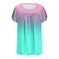 thumbnail image 4 of Fiudx Ofertas Flash Artículos En Oferta Camiseta Holgada de Manga Corta Plisada Estampada para Mujer, 4 of 4