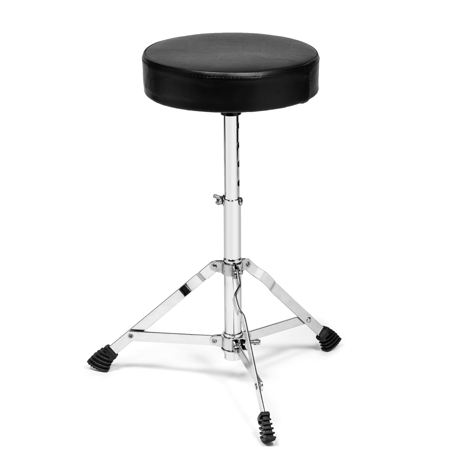 Ashthorpe 5-Piece Full-Size Adult Drum Set with Remo Drumheads & Premium Brass Cymbals - Silver