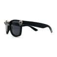 thumbnail image 3 of Rhinestone Death Metal Skull Classic Horn Rim Plastic Sunglasses All Black, 3 of 4