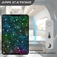 thumbnail image 5 of POLERO RV Door Window Shade, Foldable RV Blackout Window Cover, UV Rays Protection Camper Trailer Screen Door Protector, Hook and Loop Fastener (Green Galaxy Stars), 5 of 7