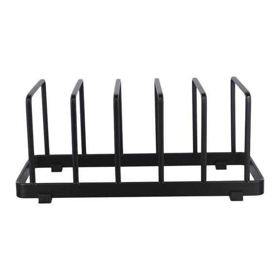 SENSHENGXIN Brand New Home Indoor Pot Lid Rack Holder Organizer Organiser Pan Rack Pantry Stainless Steel Bakeware Cabinet Black
