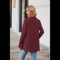 thumbnail image 4 of Cárdigan Informal Elegante de Larga con Abertura Frontal para Mujer, Vino Tinto, Talla XXL, 4 of 6