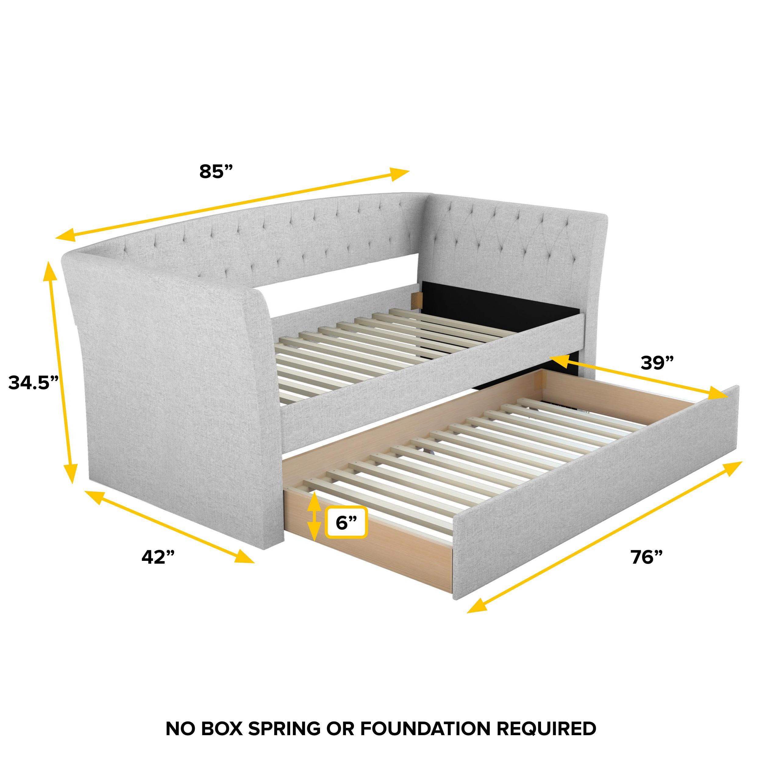 Boyd Sleep Kendal Black Tufted Velour Daybed with Trundle Bed, Twin