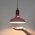thumbnail image 6 of FSLiving Remote Swag Lamp Dimmable Portable Plug-in Pendant Light Industrial Exterior Pink Interior White Macaron Iron Shade, Wooden E26 Socket, Smart Stepless Dimming & Color Changing Bulb,15 ft, 6 of 9