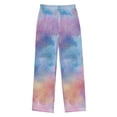 thumbnail image 2 of Kids' Pajama Pants Soft Relaxed Fit Sleep Pants Lounge Pants with Pockets Watercolor Powder Blue Pattern Small, 2 of 9