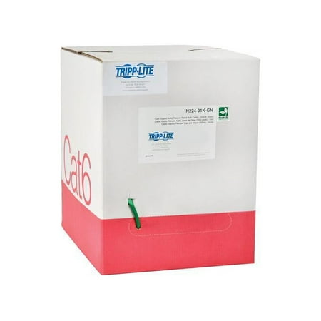 UPC: 0037332159991 | Tripp Lite 1000ft Cat6 Gigabit Bulk Cable Solid CMP Plenum PVC Green TAA – Category 6 for Network Device – 128 MB/s – 1000 ft – 1 x Bare Wire – 1 x Bare Wire – Green