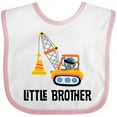 thumbnail image 3 of Inktastic Little Brother Construction Truck Boys Boys Baby Bib, 3 of 4