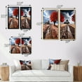 thumbnail image 4 of Designart "Red Farmhouse Rustic gracefulness V" Farm Framed Wall Art Set Of 2 - Red Landscapes Framed Canvas Set For Living Room Decor, 4 of 7