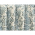 thumbnail image 2 of Fabric Mart Direct Ivory, Teal Blue Viscose Linen Fabric By The Yard, 55 inches or 140 cm width, 5 Continuous Yards Ivory Linen Fabric, Teal Blue Flowers, Upholstery Drapery Curtain Wholesale Fabric, 2 of 5