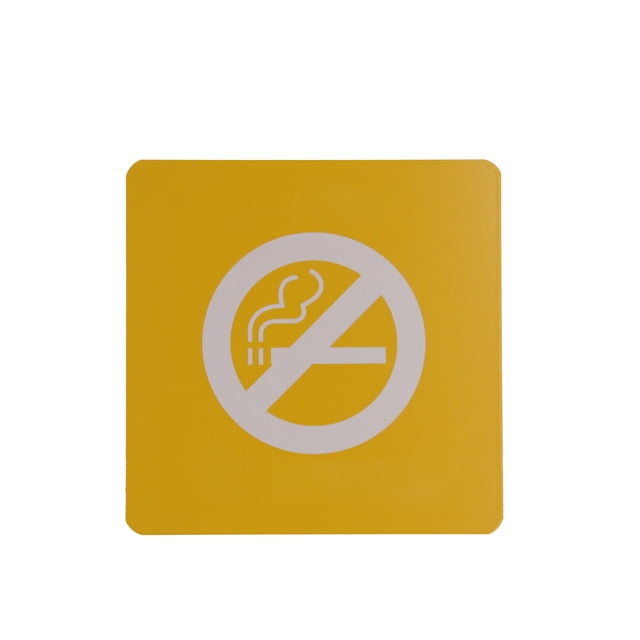 FixtureDisplays® 4.7 x4.7 Inch NO SMOKING Sign Sticker Business Store Window Decal 20825-No Smoking-YELLOW