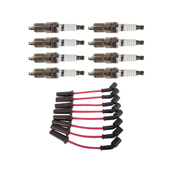 Spark Plug Wire Set with Spark Plugs 9 Piece - Compatible with 2011 - 2013 Chevy Silverado 1500 2012