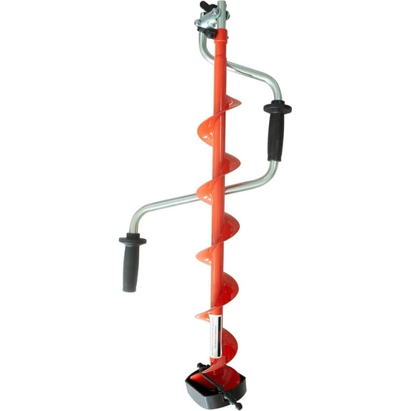 THUNDERBAY Hand Ice Fishing Auger with Dual Curved Blades, 4-8 Inch