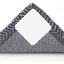 8 Pcs Rug Gripper,Rug Stopper from Slipping,Non Slip Rug Grippers, Vacuum Rug Gripper Keep Your Rug in Place & Make Corner Flat and Easily Peel Off,Rug Gripper for Hardwood Floors（White)