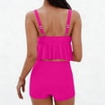 thumbnail image 5 of Stamzod Tankini Swimsuits for Women Two Piece Tummy Control Bathing Suits Modest Ruffle Tops with Boyshort Swimwear Hot Pink L, 5 of 8
