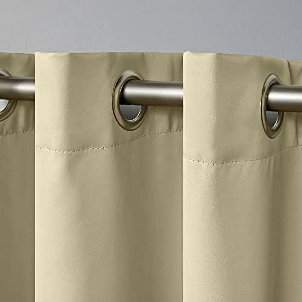 Exclusive Home Academy Total Blackout Grommet Top Curtain Panel Pair, 52"x96", Linen
