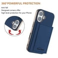 thumbnail image 3 of Allytechgroup Wallet Case for iPhone 16, RFID Blocking PU Leather Stand Phone Shell with Credit Card Slot Shockproof Protective Back Cover for iPhone 16 Women Men, Darkblue, 3 of 6