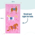thumbnail image 3 of Wildkin Kids 100% Cotton Beach Towel for Boys and Girls (Horses Pink), 3 of 7