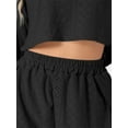 thumbnail image 5 of DARING DIVA Women's Hollow Out Tops with Slit Shorts Pajamas Sets L Black, 5 of 5