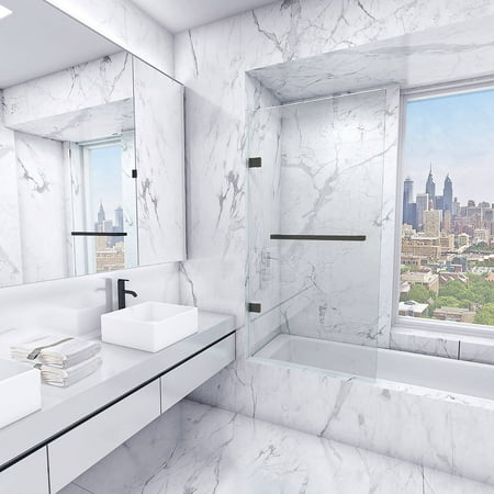 Angle Clear Glass Shower Door - VIGO Rialto 34