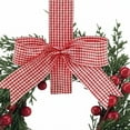 thumbnail image 6 of Yucurem Mini Christmas Wreaths for Kitchen Cabinet, 10 Inch Small Christmas Hanging Artificial Garlands with Ribbon for Front Door Window Door Fireplace Decor, 6 of 7