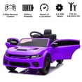 thumbnail image 2 of 12V Ride On Car, Dodge Charger Powered Electric Car with Battery Powered, Bluetooth, Remote Control, LED Light, Ride On Toy for Ages 3+ Kids, Purple, 2 of 7