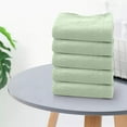 thumbnail image 4 of Cinvoph Velvet Bathroom Hand Towels, Hand Towel for Bath, Face, Kitchen, Super Soft Absorbent, Machine Washable, 12" x 24" Set of 5, green, 4 of 5