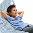 thumbnail image 1 of Geometric Lounger Chair Bag, Continuous Pattern with Lattice Style Tiny Squares Simplistic Grid Print, High Capacity Storage with Handle Container, Lounger Size, Sea Blue and White, by Ambesonne, 1 of 5