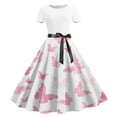 thumbnail image 1 of Fankiway Femmes Décontracté en Vrac à Manches Courtes Robe à Imprimé Classique Plus Robes de Taille pour les Femmes Courbes Robes de Printemps pour les Femmes 5509, 1 of 3