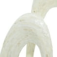 thumbnail image 6 of 12" x 30" White Mother of Pearl Shell Swirl Abstract Sculpture with Black Base, by DecMode, 6 of 10