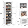 thumbnail image 2 of Zapatero con Tapa, Caja de Zapatos de 8 Niveles, Almacena 16 Pares, Plástico, Armario, Pasillo y Más (Blanco), 2 of 4