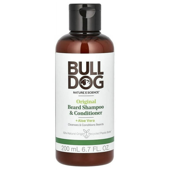 Bulldog Skincare For Men, Beard Shampoo & Conditioner   Aloe Vera, Original , 6.7 fl oz Pack of 4