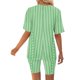 thumbnail image 5 of Blusas para las Mujeres Casual Impreso Cuello en V Manga Corta Blusa Pantalones Cortos, Conjuntos de Ropa para las Mujeres, 5 of 5