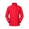 thumbnail image 4 of TRUNZI Water‑Resistant Jackets for Men Zip Up Long Sleeves Stand Collar Lightweight Elastic Cuff Windbreaker Casual Outerwear with Zipper Pockets,Red,Size XS, 4 of 9