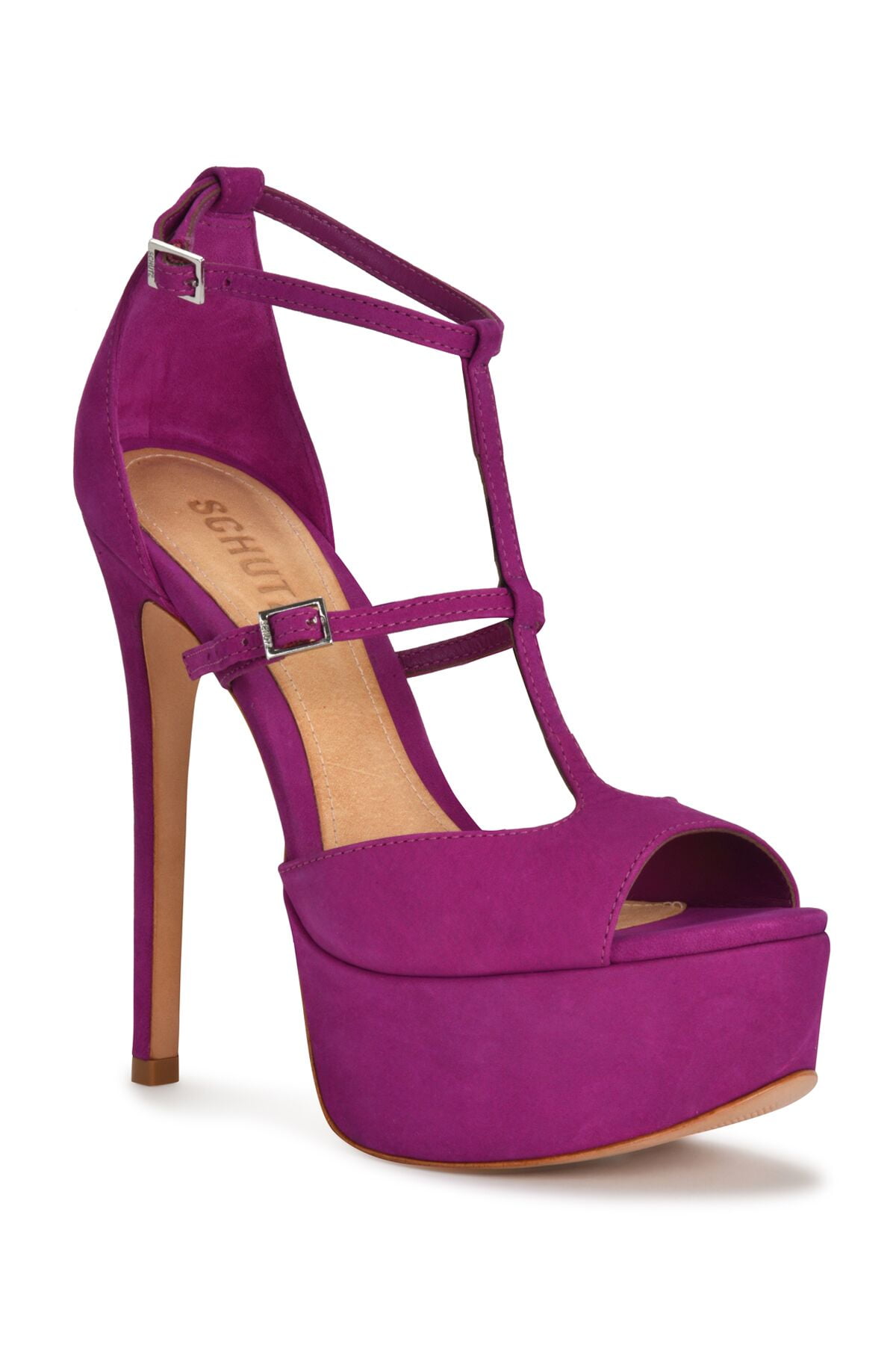 Schutz Shoes - Schutz Parina Lolita Purple Suede Strappy Buckle Platform Sandal - Walmart.com 