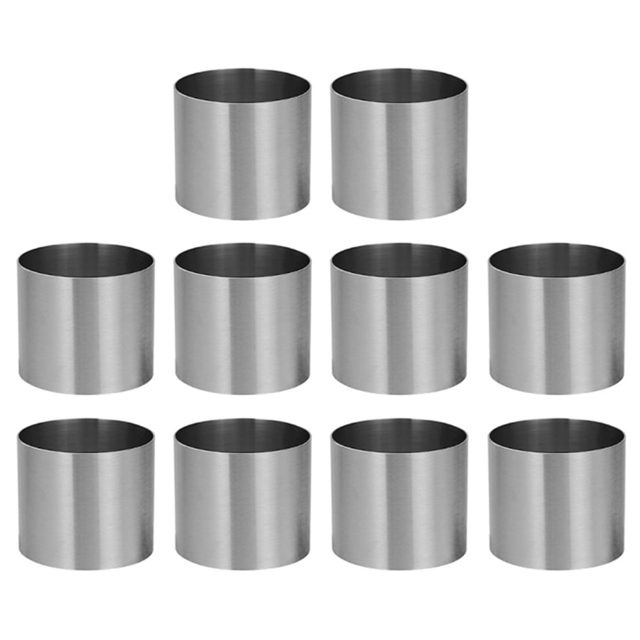 20x Round Cake Rings Mold, Pastry Ring Round Food Ring Stainless Steel,Dessert Food Rings Food Molding Set 2.4In