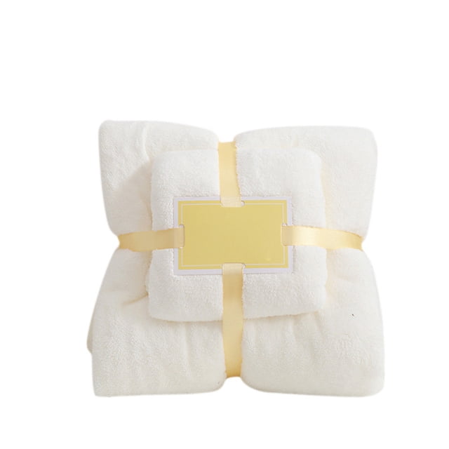 Two-In- Coral Bath Towel Set Soft High-Density Absorbent Home Textiles