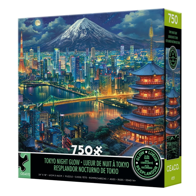 とっこ Ceaco Tokyo Night Glow Interlocking Jigsaw Puzzle - Walmart.com