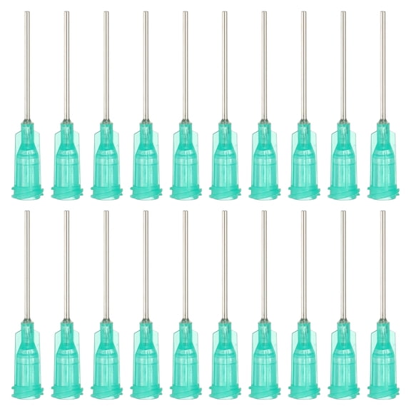 18Ga Dispensing Needles, 102PCS 1 Inch Industrial Blunt Tip Dispensing Needle Syringes with Luer Lock Needle for Refilling Liquid Inks Adhesive Glue Oil,Green