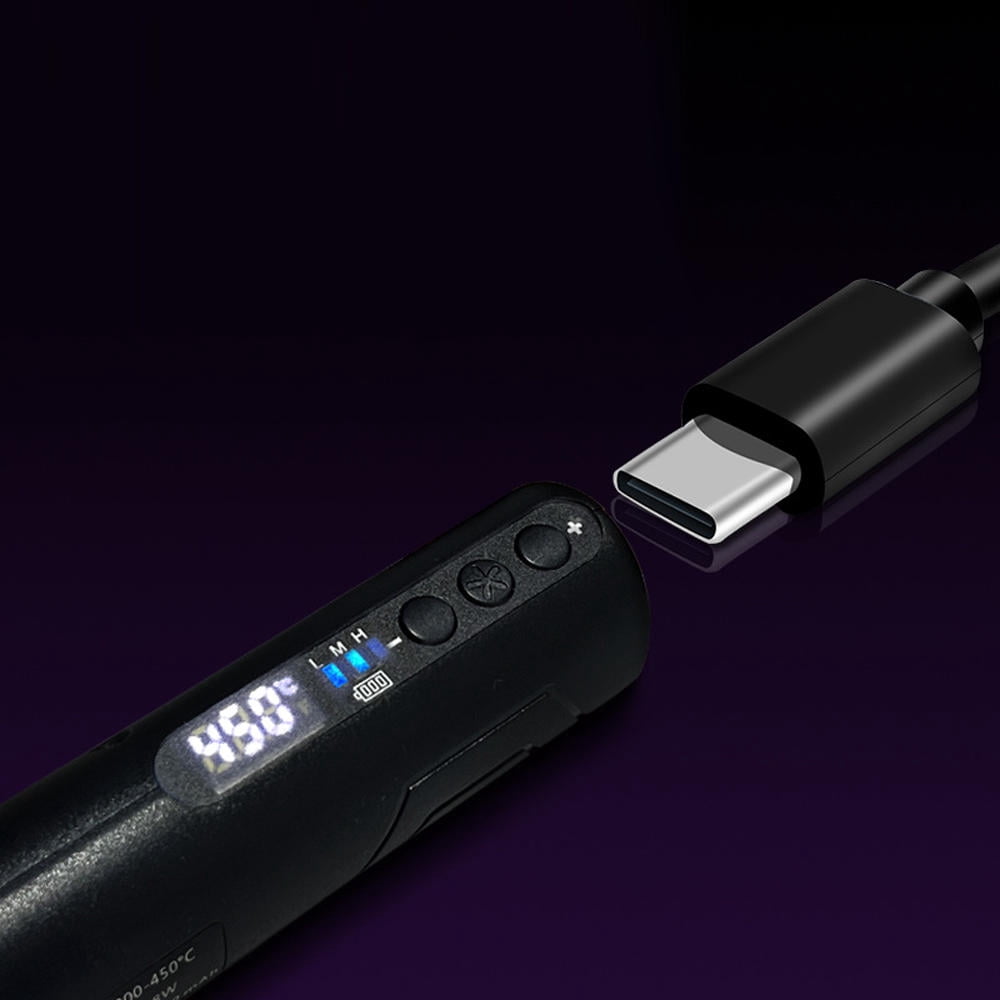 Yajisi Portable Smart Soldering Iron 200‑450℃ USB Rechargeable Pen with LED Display & Light, 1500mAh Battery, Fast Heat, Replaceable Tip, Cordless & Multi‑Source Charging