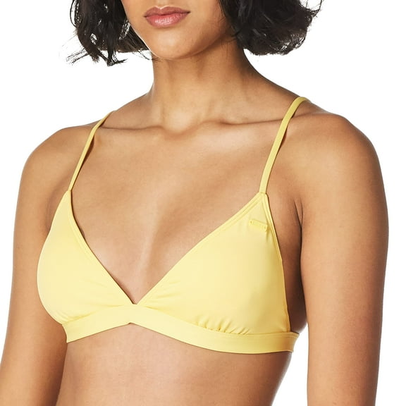 Roxy womens Solid Beach Classics Fixed Tri Bikini Top, Banana Cream212, Large US