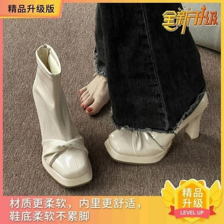 

HHH Small Ankle Boots French High Heels 2023 New Fashion Short Boots Women s Autumn and Winter Skinny Boots