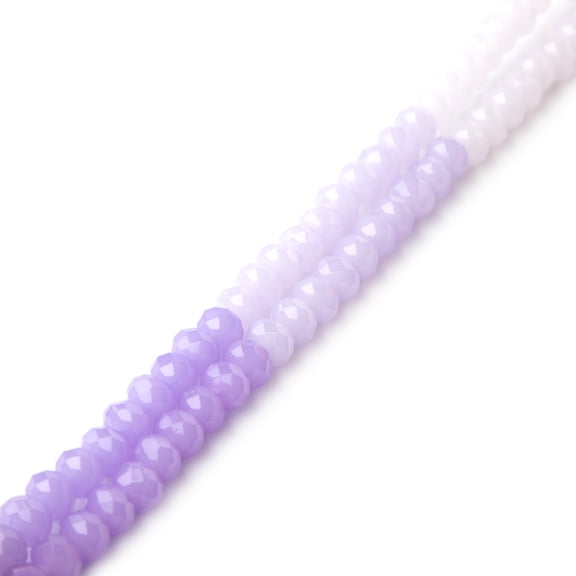 Cousin DIY Crystal Faceted Purple Ombre Glass Bead Strand, 7.5 inch, Unisex, perfect for Adults and Teenagers, Model Number 69992012, 62 Pieces