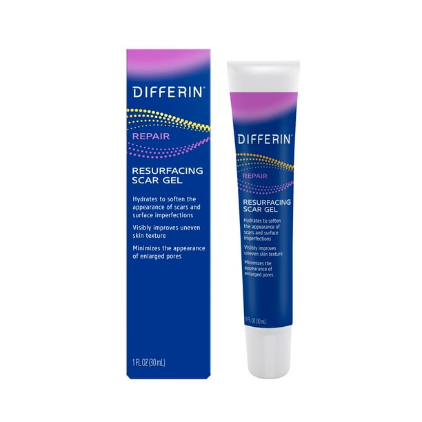 Differin Gel Acne Scar Spot Treatment, Resurfacing Scar Gel for Acne Prone Skin, 1 oz