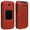 Red, variant on Case for Alcatel Smartflip / Go Flip 3, Nakedcellphone Protective Snap-On Cover [Grid Texture] for Alcatel Go Flip 3, Alcatel Smartflip Phone (2019) 4052R/4052C/4052W