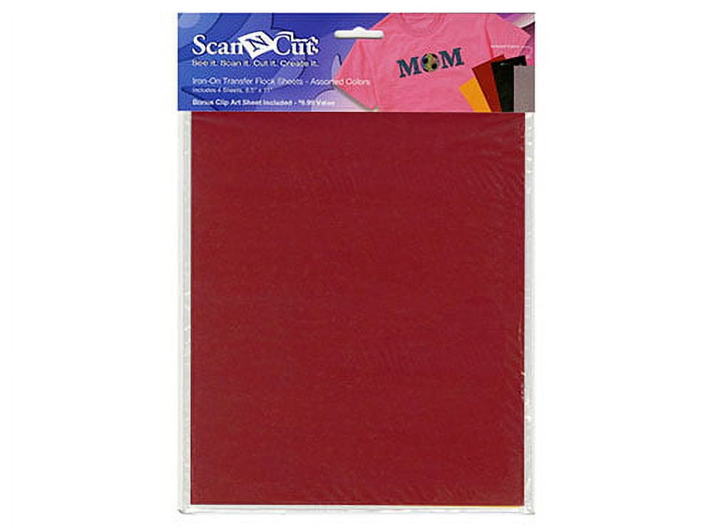 Brother ScanNCut 8.5"X11" Iron-On Transfer Flock Sheets-Assorted-Yellow, Red, Black, Gray